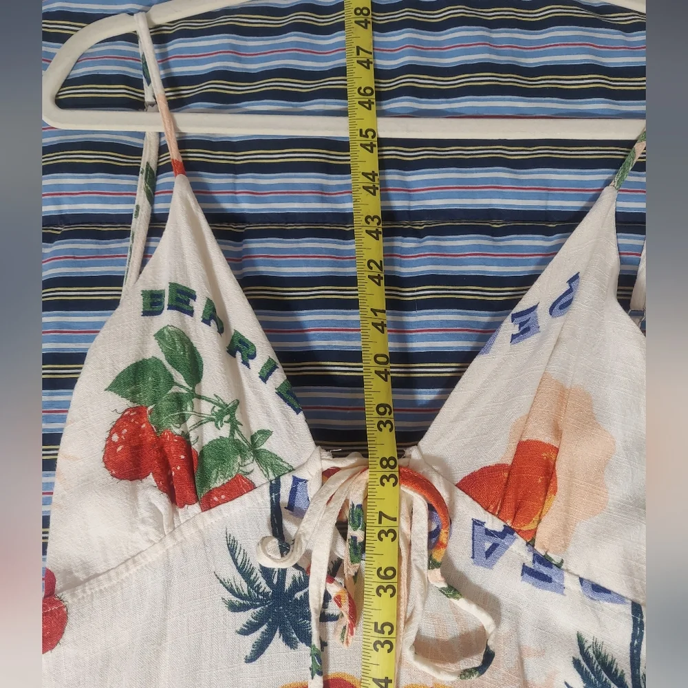Paper Heart Fresh Fruits Print Linen-blend Maxi Dress - Picture 6 of 7